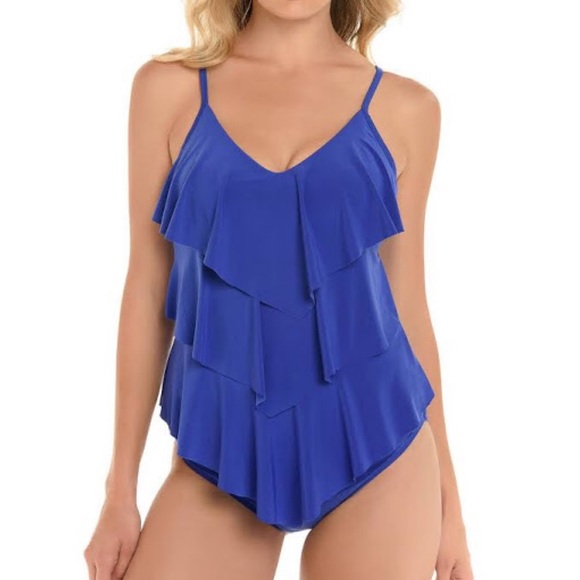 Magicsuit Other - MAGICSUIT RITA SOLID RUFFLE TANKINI